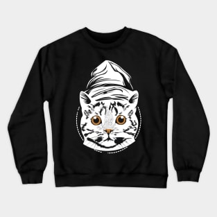 cat typography design Crewneck Sweatshirt
